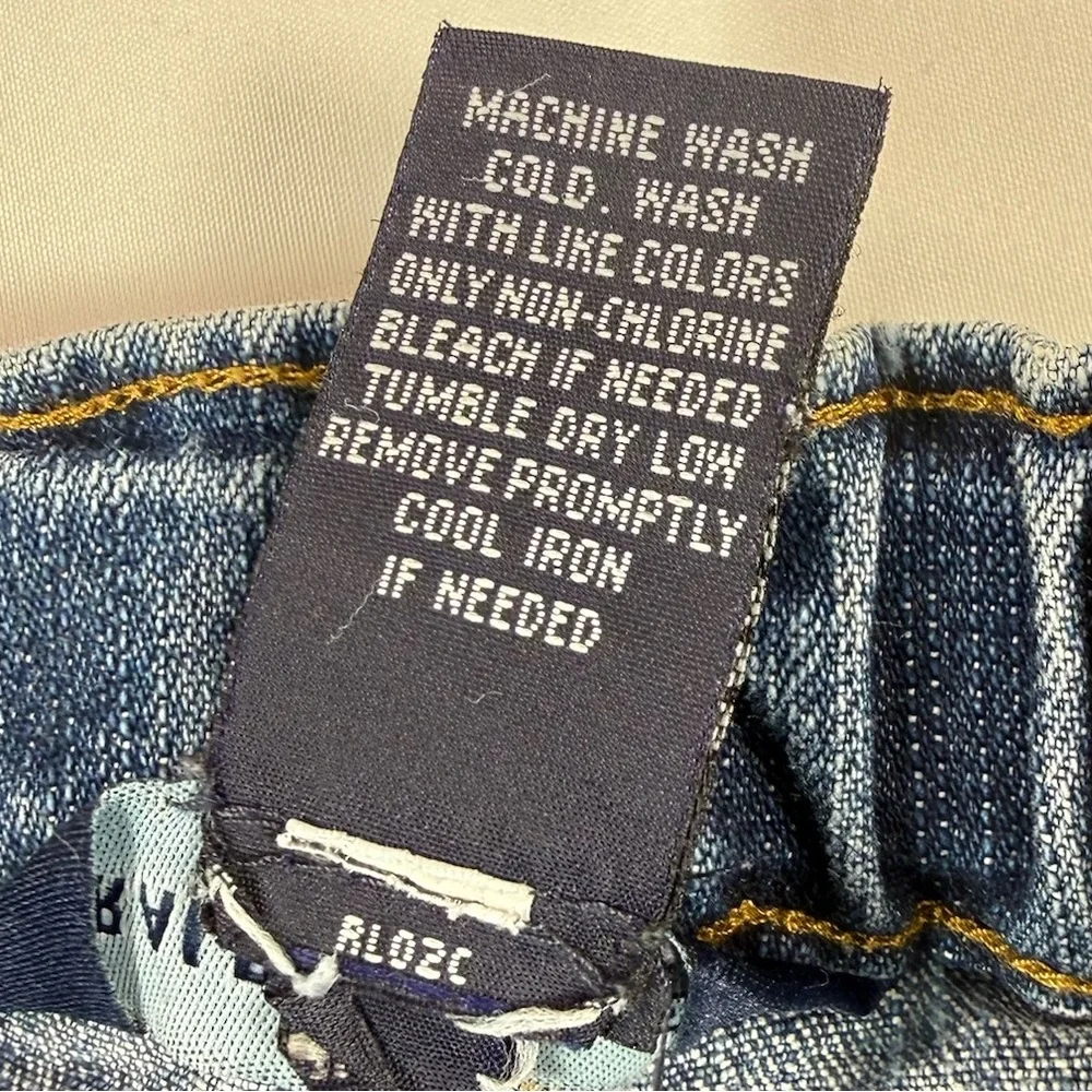 RALPH LAUREN Girls' Cotton Blend Y2K-Inspired Dark Wash Bootcut Leg Jeans Size 6